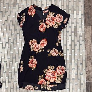 A New Day Black and Orange Sheath Mini Dress